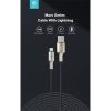 DEVIA USB - LIGHTNING ADAT- ÉS TÖLTŐKÁBEL 1,5 M-ES VEZETÉKKEL, 5V/2,1A, EZÜST/FEKETE