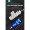 DEVIA USB - LIGHTNING ADAT- ÉS TÖLTŐKÁBEL 1,5 M-ES VEZETÉKKEL, 5V/2,1A, EZÜST/FEKETE