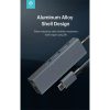 DEVIA USB TYPE-C - USB 3.1 + RJ45 + 3XUSB 3.0 ELOSZTÓ/ADAPTER - LEOPARD SERIES 5 IN 1 HUB - SZÜRKE