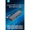 DEVIA USB TYPE-C - USB 3.1 + RJ45 + 3XUSB 3.0 ELOSZTÓ/ADAPTER - LEOPARD SERIES 5 IN 1 HUB - SZÜRKE