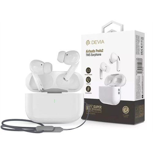 DEVIA ST399138 AIRBUDS PODS2 TRUE WIRELESS BLUETOOTH FÜLHALLGATÓ+TÖLTŐTOK- FEHÉR