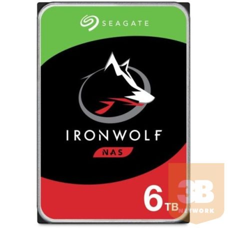 SEAGATE NAS HDD 6TB IronWolf 7200rpm 6Gb/s SATA 256MB cache 3.5inch 24x7 for NAS and RAID Rackmount systems BLK