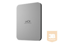 LACIE Mobile Drive HDD USB-C 2TB 2.5inch Moon Silver with USB-C cable