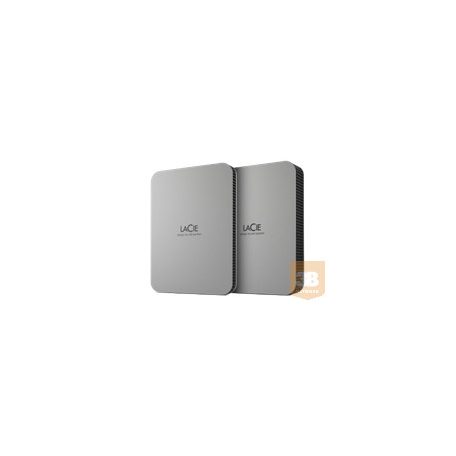 LACIE Mobile Drive HDD USB-C 5TB 2.5inch Moon Silver with USB-C cable