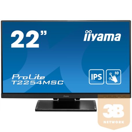 IIYAMA touch IPS monitor 21.5" T2254MSC-B1AG, 1920x1080, 16:9, 250cd/m2, 4ms, HDMI/DP/HDCP, hangszóró