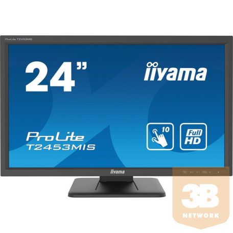 IIYAMA touch VA monitor 23.6" T2453MIS-B1, 1920x1080, 16:9, 250cd/m2, 4ms, VGA/HDMI/DP/HDCP/2xUSB, hangszóró