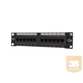   12 portos Cat5e UTP patch panel 10"-os fali rack szekrénybe