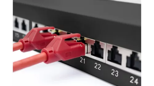 Digitus 24 portos patch panel FTP Cat6A(nem mod.) fekete
