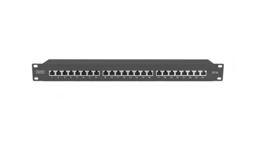 Digitus 24 portos patch panel FTP Cat6A(nem mod.) fekete