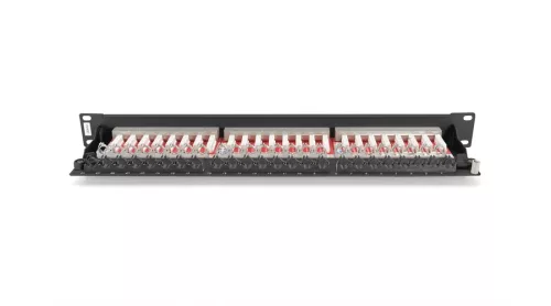 Digitus 24 portos patch panel FTP Cat6A(nem mod.) fekete