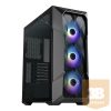 COOLER MASTER Ház Midi ATX MasterBox TD500 MESH V2 ARGB, Tápegység nélkül, Üvegfalú, Fekete