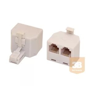 Telefon Y elosztó 1 dugó + 2 aljzat 6P6C