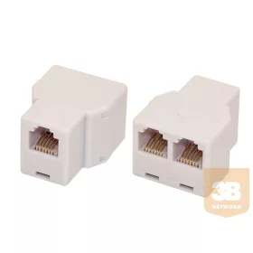 Telefon Y elosztó 1 aljzat + 2 aljzat 6P6C