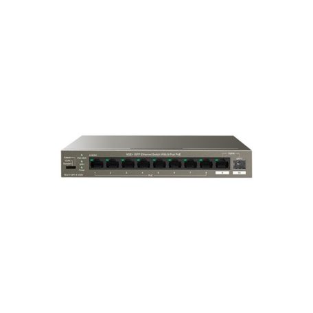 Tenda Switch PoE - TEG1110PF-8-102W (9x1Gbps; 1x SFP; 8 af/at PoE+ port; 92W)