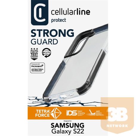 Cellularline Tetra Force Strong Guard Samsung Galaxy S22 átlátszó kemény tok