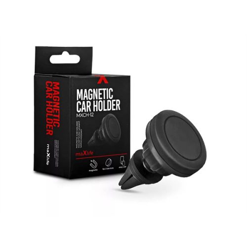 MAXLIFE UNIVERZÁLIS SZELLŐZŐRÁCSBA ILLESZTHETŐ MÁGNESES PDA/GSM AUTÓS TARTÓ - MXCH-12 MAGNETIC CAR HOLDER - FEKETE