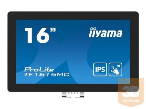 IIYAMA TF1615MC-B1 15.6inch 1920x1080 PCAP Bezel Free 10P Touch 405cd/m2 HDMI DP VGA USB Interface Glove mode External