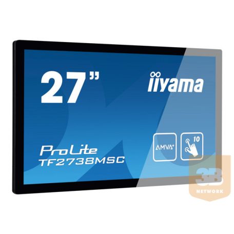 IIYAMA 27inch IPS 1920x1080 10 Points Touch 1000:1 425cd/m2 5ms DVI HDMI DP USB Touch Interface Speakers 2x3W