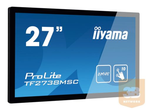 IIYAMA 27inch IPS 1920x1080 10 Points Touch 1000:1 425cd/m2 5ms DVI HDMI DP USB Touch Interface Speakers 2x3W