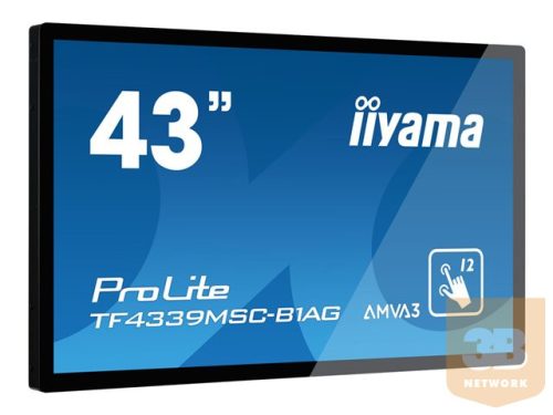 IIYAMA TF4339MSC-B1AG 43inch PCAP LED 1920x1080 12 Points Touch 16:9 60Hz 4000:1 340cd/m2 2xHDMI 2xDP VGA