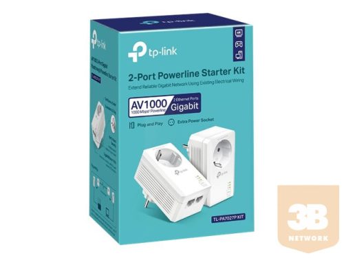 TP-LINK AV1000 2-Port Gigabit Passthrough Powerline Starter Kit