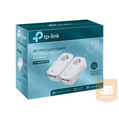 TP-LINK AV1200 3Port Gigabit Passthrough Powerline Starter Kit