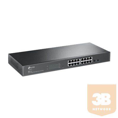 TP-LINK Switch 16x1000Mbps + 2xGigabit SFP, Menedzselhető, TL-SG2218