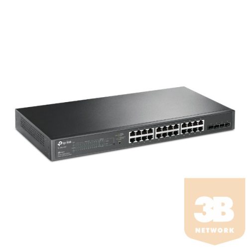 TP-LINK Switch 24x1000Mbps (24xPOE) + 4xGigabit SFP, Menedzselhető, TL-SG2428P