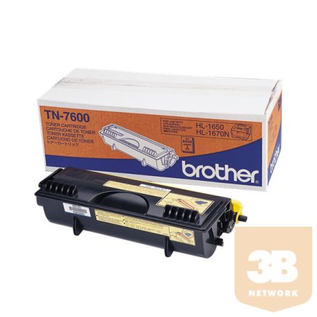 Brother Toner TN-7600, Nagy kapacitású - 6500 oldal, Fekete