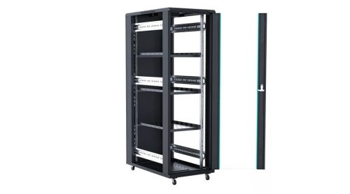 X-Tech - 18U szerver rack szekrény 600x1000, Fekete, lapraszerelt