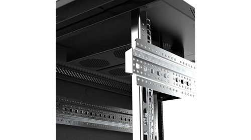 X-Tech - 18U szerver rack szekrény 600x1000, Fekete, lapraszerelt