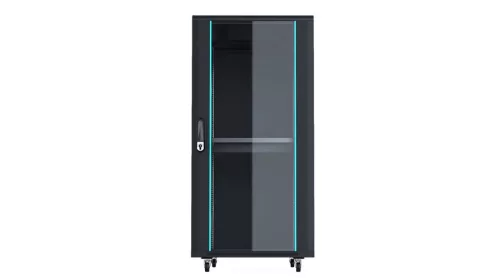 X-Tech 27U álló rack szekrény 600x800 mm G7, fekete, lapraszerelt
