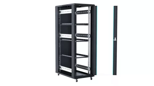 X-Tech 47U álló rack szekrény 800x1000 mm G7, fekete, lapraszerelt