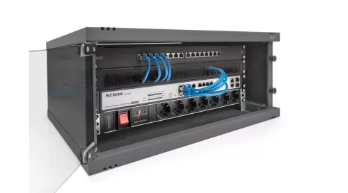 Digitus 4U 19" fali rack szekrény 540x400 mm, világosszürke, lapraszerelt