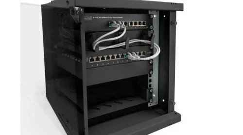 Digitus 6U 10" fali mini rack szekrény 315x300 mm, fekete