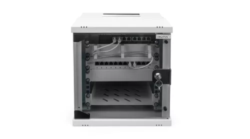 Digitus 6U 10" fali mini rack szekrény 315x300 mm, világosszürke