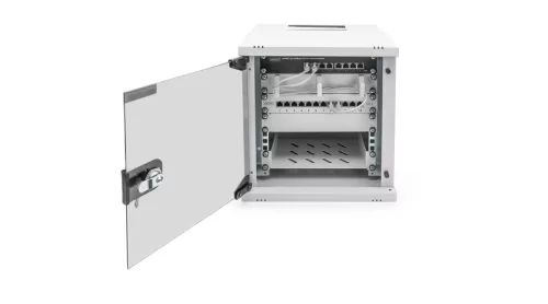 Digitus 6U 10" fali mini rack szekrény 315x300 mm, világosszürke