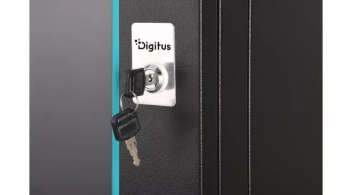Digitus 9U 19" fali rack szekrény 600x450 mm, fekete, lapraszerelt