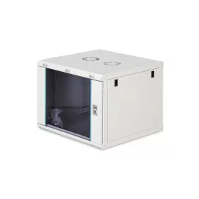   Digitus 9U 19" fali rack szekrény 600x600 mm, világosszürke, lapraszerelt