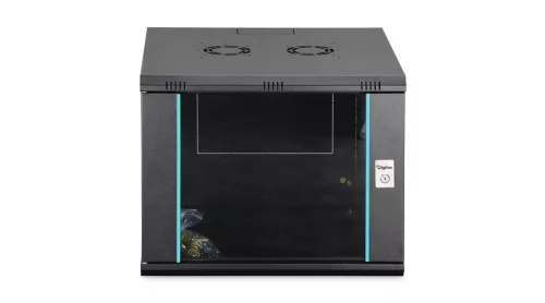 Digitus 9U 19" fali rack szekrény 600x600 mm, fekete, lapraszerelt