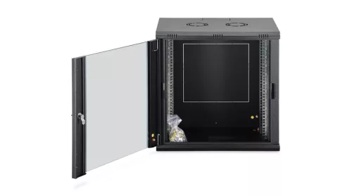Digitus 12U 19" fali rack szekrény 600x450 mm, fekete, lapraszerelt
