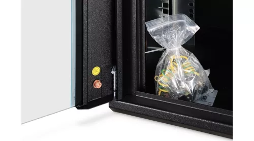 Digitus 12U 19" fali rack szekrény 600x450 mm, fekete, lapraszerelt