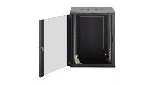 Digitus 16U 19" fali rack szekrény 600x450 mm, fekete, lapraszerelt