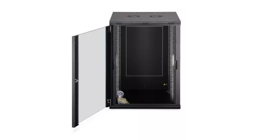 Digitus 16U 19" fali rack szekrény 600x600 mm, fekete, lapraszerelt