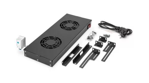 Digitus Ventilátor panel szek.hez 2 fans +termosztát fekete /