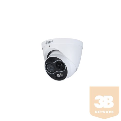 Dahua IP Turret hőkamera - TPC-DF1241-D3F4 (256x192, 3,5mm / 4MP, 4mm, ICR, IR30m, IP67, WDR, audio, I/O, PoE)