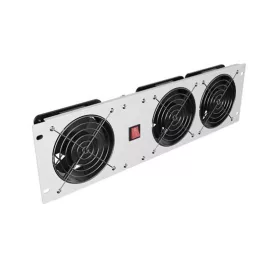   Lanberg 19" 3U függőleges ventilátor panel, 3x ventilátor, 230V, szürke