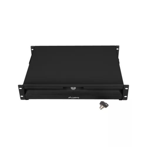 Lanberg 19" fiók 2U/483x360mm 90kg maximum terhelhetőség, 4-pontos szerelés, fekete