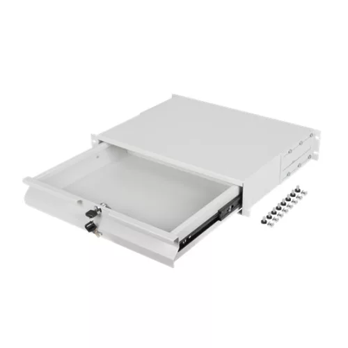 Lanberg 19" fiók 2U/483x360mm 90kg maximum terhelhetőség, 4-pontos szerelés, szürke