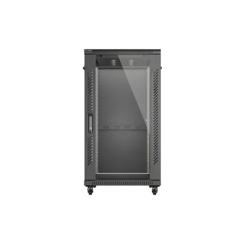 Lanberg 19" szabadon álló rack szekrény 22U/600X1000 üvegajtó, lapraszerelt, fekete